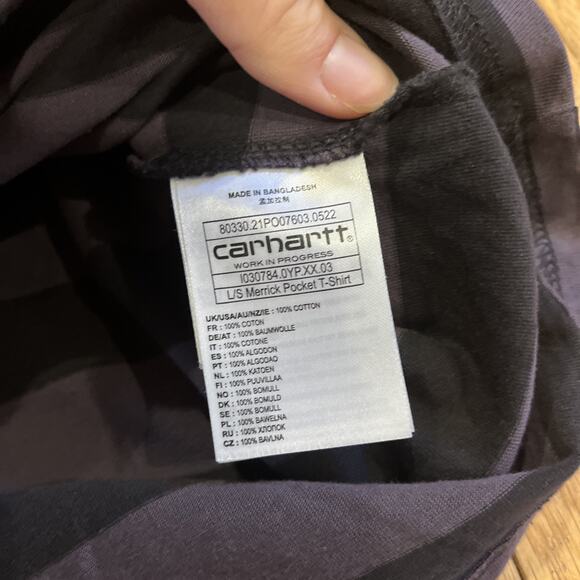 Women’s Carhartt Long Sleeve Merrick Pocket Striped T-Shirt Size Medium Cotton - Picture 5 of 8